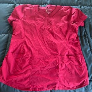 PURPLE LABEL RED SCRUB TOP